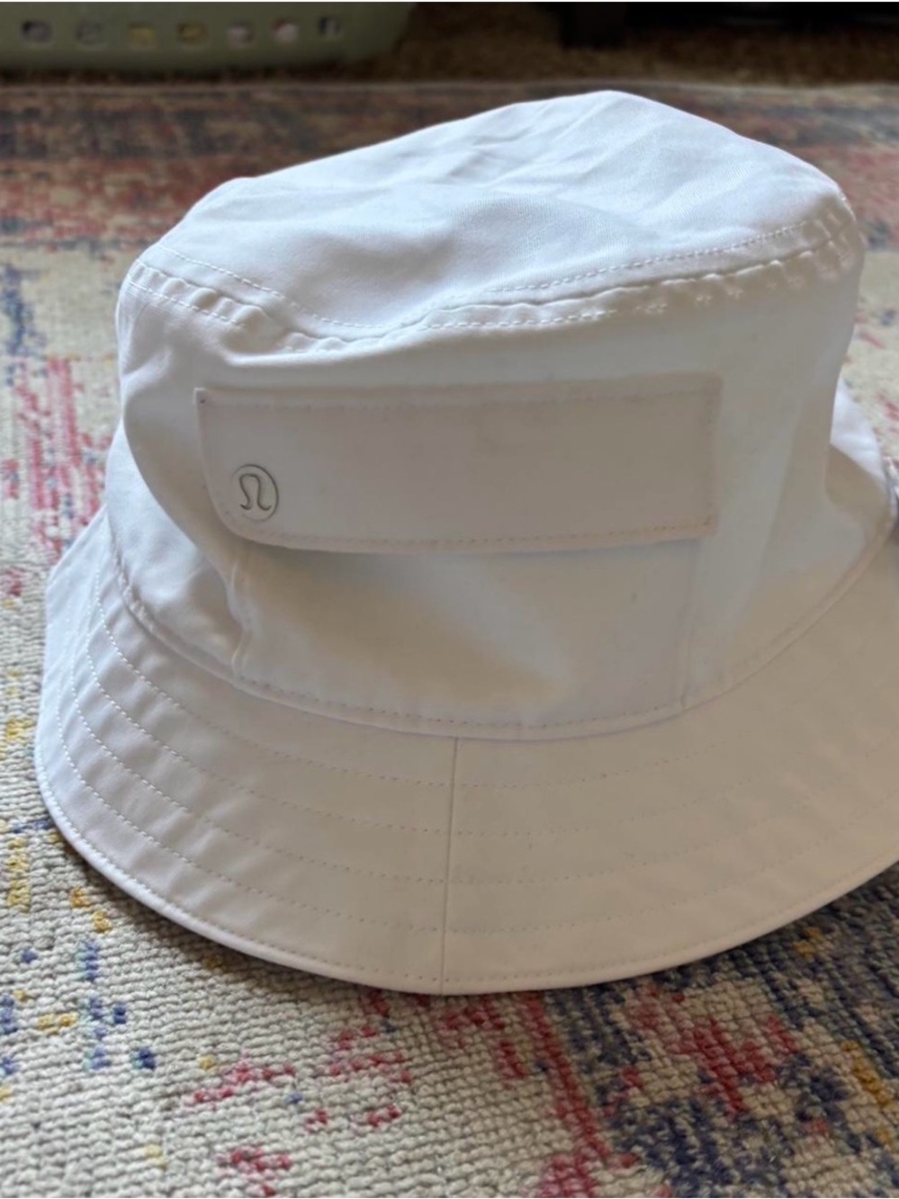 lululemon athletica White Bucket Hat with Logo Patch